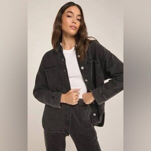 Z Supply All Day Knit Shacket in Black